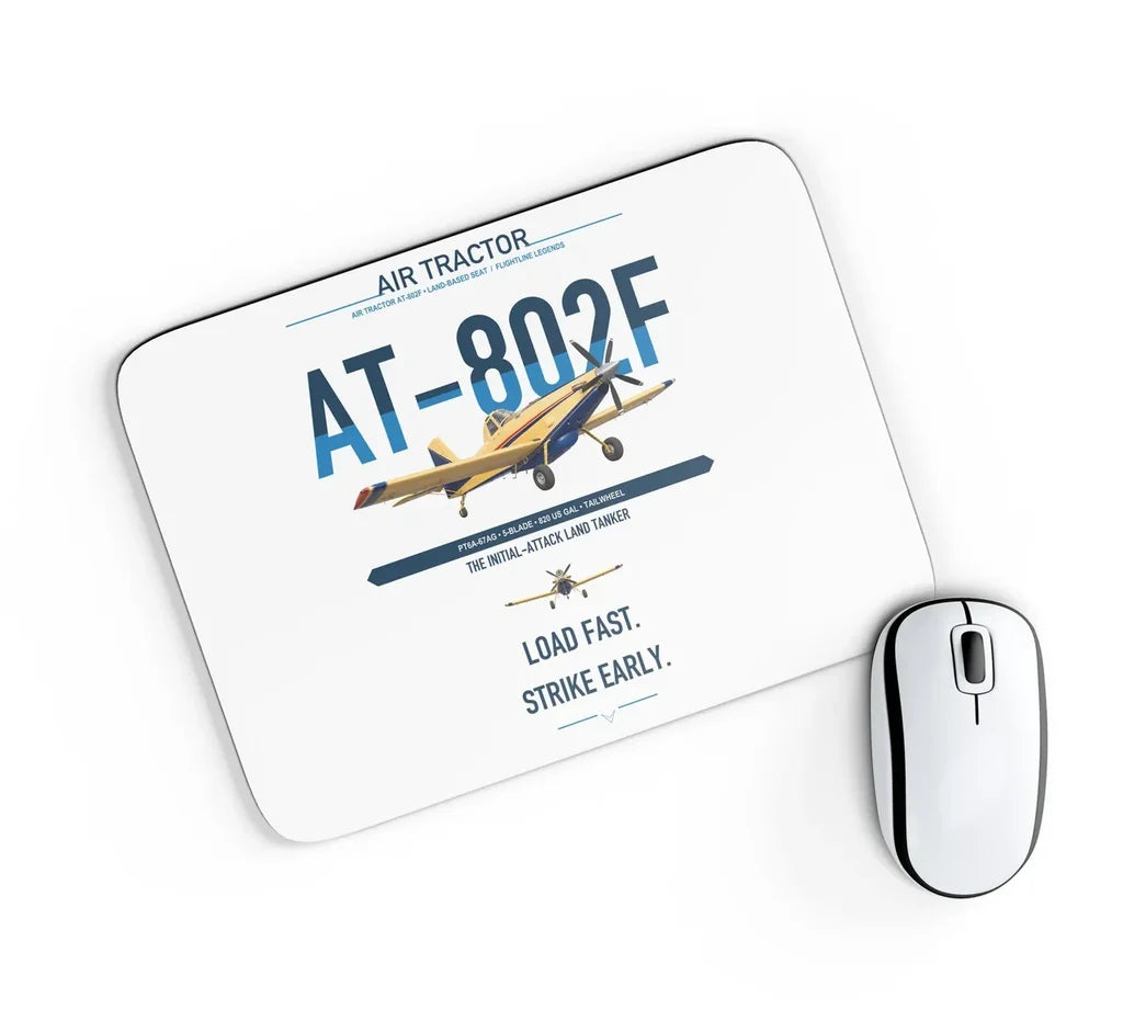 Air Tractor AT-802F design on white rectangle mouse pad