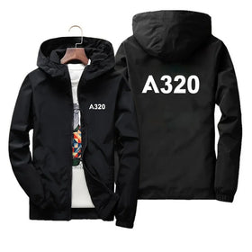 A320 Flat Text Designed Thin Windbreaker Jackets
