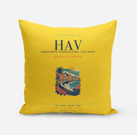 Thumbnail for Havana José Martí International Airport (HAV) design on yellow pillow