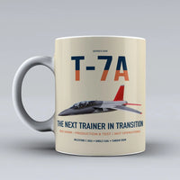Thumbnail for T-7A Red Hawk design on beige ceramic mug, double-side print
