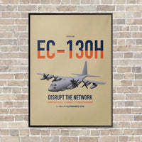 Thumbnail for EC-130H Compass Call vertical canvas print - framed - beige background