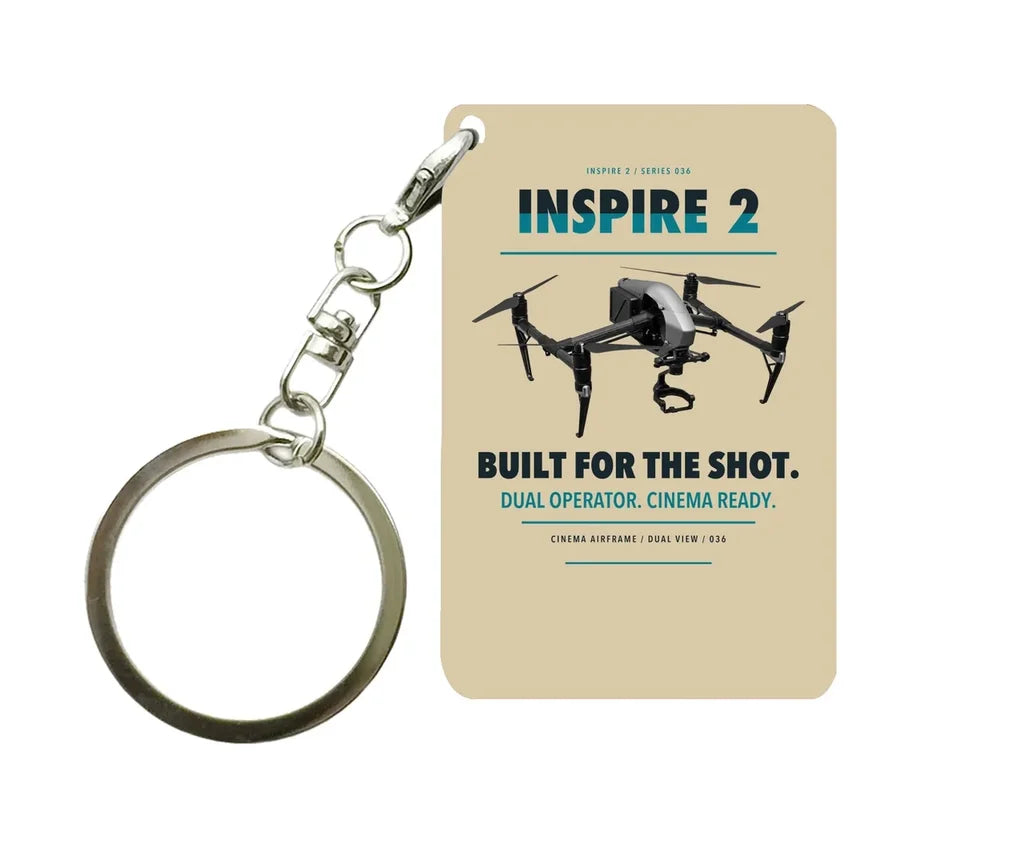 DJI Inspire 2 Key Chain design on beige key chain
