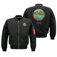 Thumbnail for PERTH - Badge - Bomber Jacket - Black