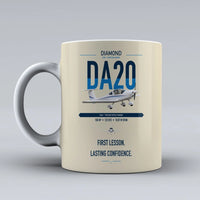 Thumbnail for Diamond DA20 design on beige ceramic mug, double-side print