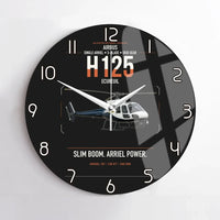 Thumbnail for Airbus H125 design on black no frame wall clock