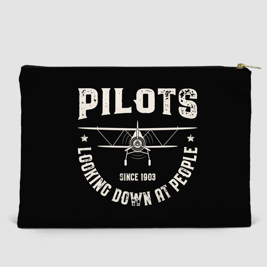 Pilots Looking Down at People Zipper Pouch - view 2