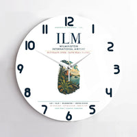 Thumbnail for Wilmington International Airport (ILM) design on white no frame wall clock