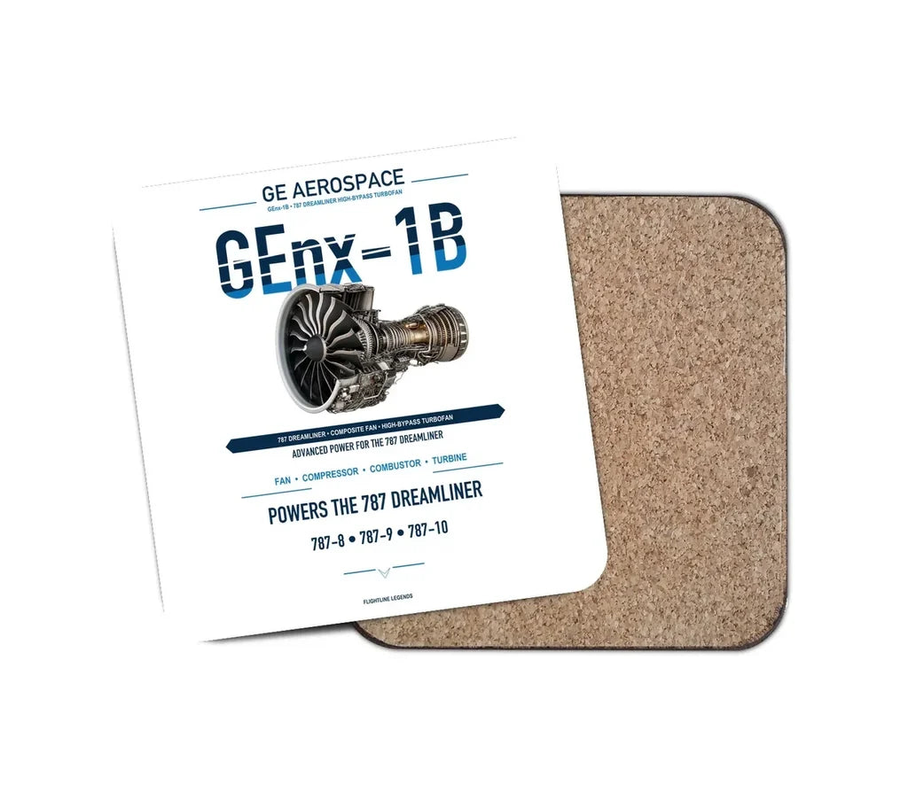 GEnx-1B design on white 1 piece coaster
