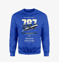 Thumbnail for Boeing 787-9 Dreamliner design on blue sweatshirt