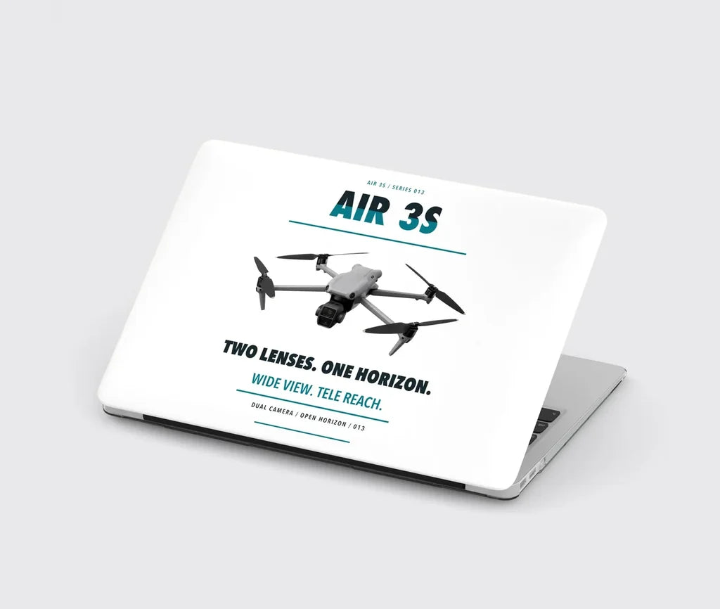 DJI Air 3S design on white MacBook case