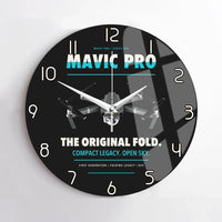 Thumbnail for DJI Mavic Pro design on black no frame wall clock