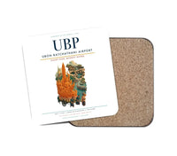 Thumbnail for Ubon Ratchathani Airport (UBP) design on white 1 piece coaster