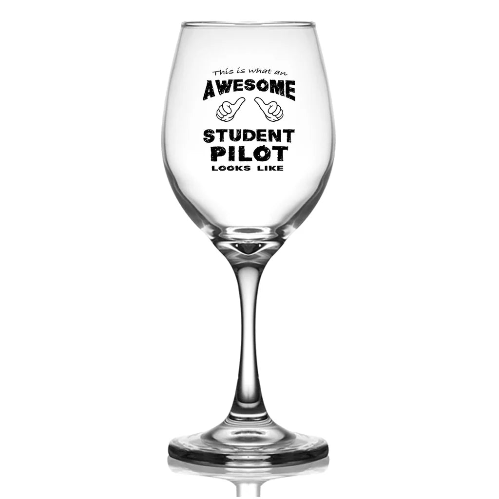 Customisable Student Pilot Wine Glass - view 2