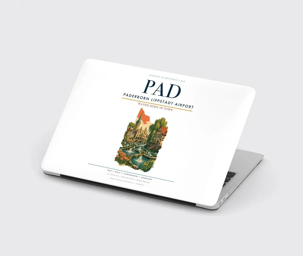 Paderborn Lippstadt Airport (PAD) design on white MacBook case