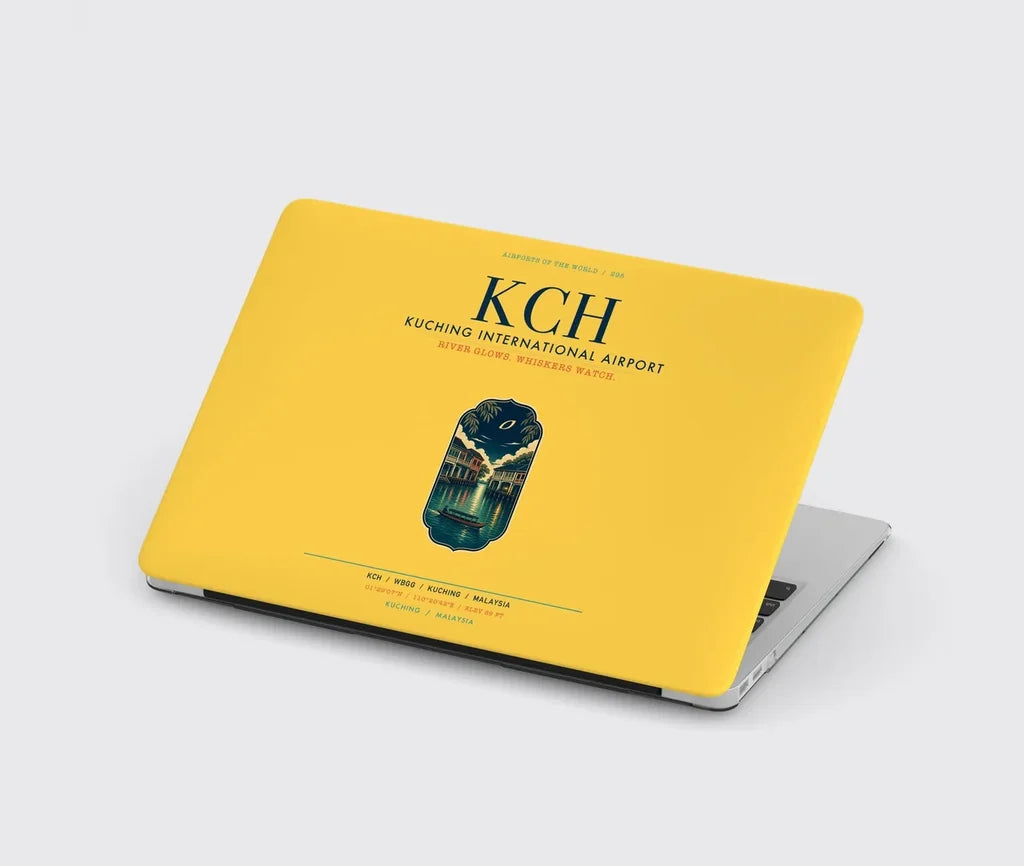 Kuching International Airport (KCH) design on yellow MacBook case
