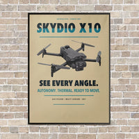 Thumbnail for Skydio X10 vertical canvas print - framed - beige background