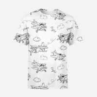 Thumbnail for Cartoon Planes 3D T-Shirt - view 2
