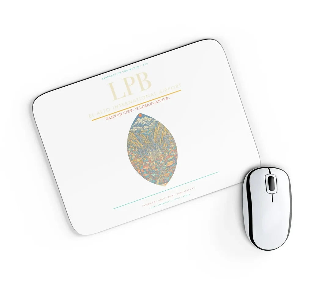 El Alto International Airport LPB Mouse-Pad Rectangle - White