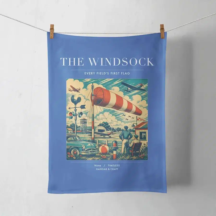 VINTAGE G4136 - The Windsock - Designed Towels design on blue