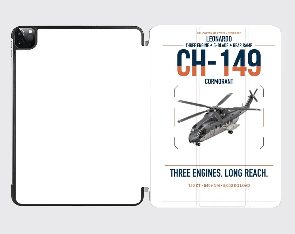 Leonardo CH-149 Cormorant design on white ipad tablet case