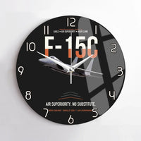 Thumbnail for F-15C Eagle Air Superiority No Substitute design on black no frame wall clock