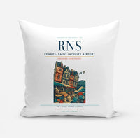 Thumbnail for Rennes–Saint-Jacques Airport (RNS) design on white pillow