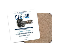 Thumbnail for CF6-50 design on white 1 piece coaster