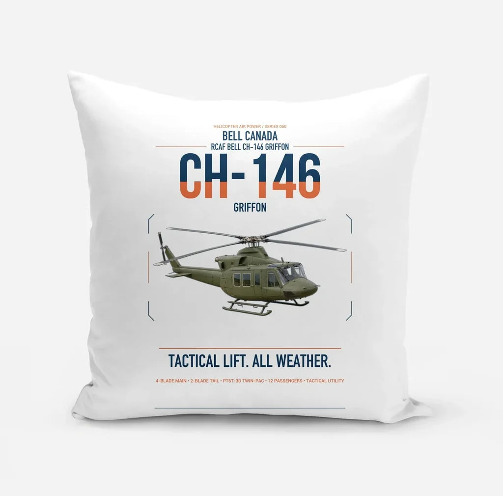 Bell Canada CH-146 Griffon design on white pillow