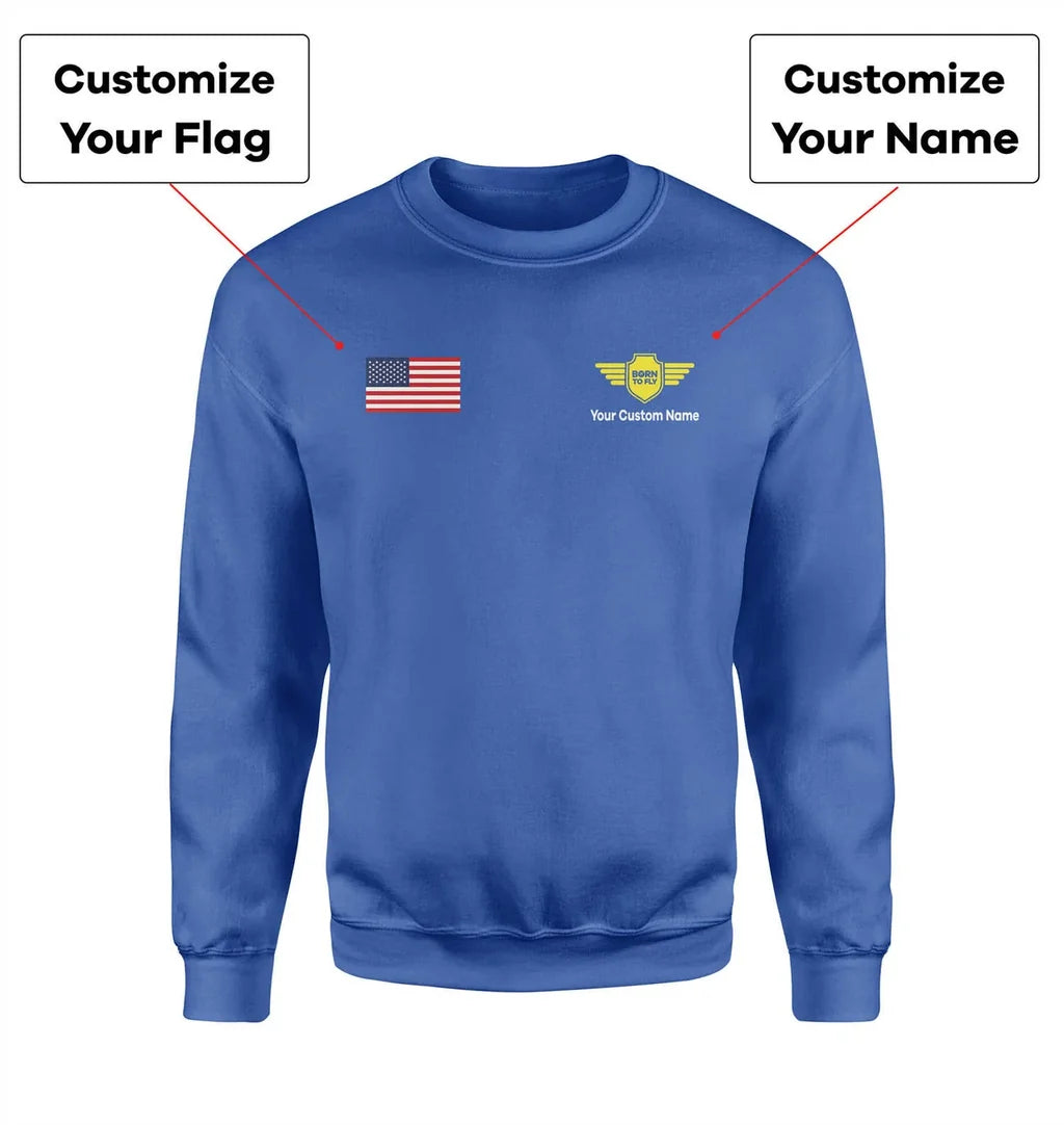 Customisable Flag & Name with Badge 3D Sweatshirt - view 2