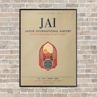 Thumbnail for Jaipur International Airport JAI vertical canvas print - framed - beige background