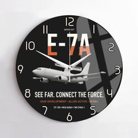 Thumbnail for E-7A Wedgetail design on black no frame wall clock