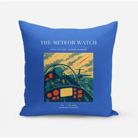 Thumbnail for VINTAGE G4212 - The Meteor Watch - Designed Pillows design on blue