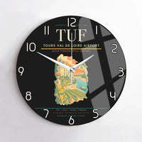Thumbnail for Tours Val de Loire Airport (TUF) design on black no frame wall clock