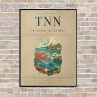 Thumbnail for Tainan Airport TNN vertical canvas print - framed - beige background