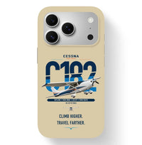 Thumbnail for Cessna 182 Skylane design on beige magsafe iphone case, for iPhone 17 Pro