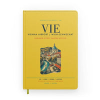 Thumbnail for Vienna Airport (VIE) design on yellow notebook