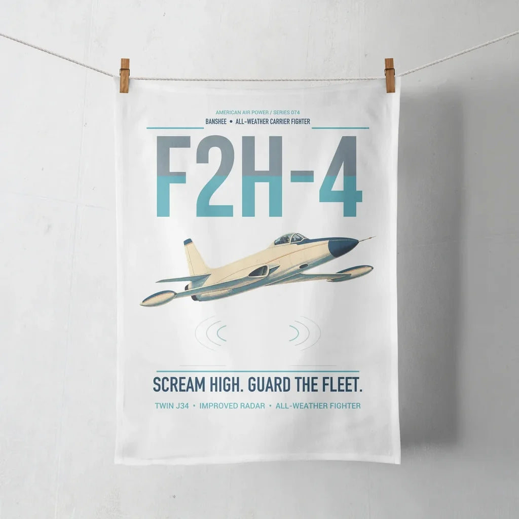 F2H-4 Banshee design on white towel