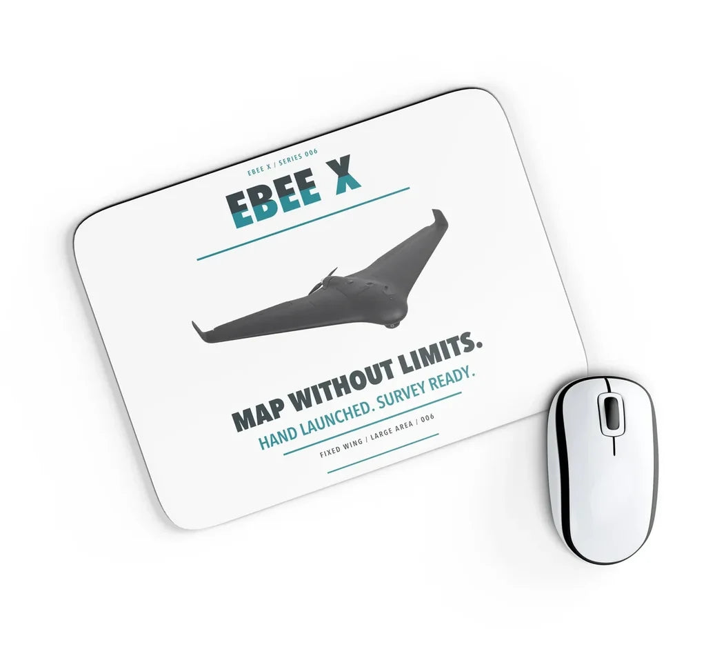 AgEagle eBee X design on white rectangle mouse pad
