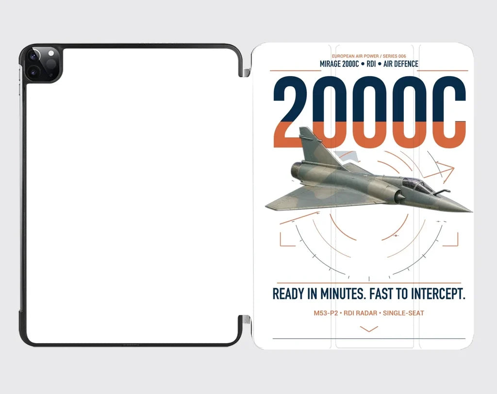 Dassault Mirage 2000C RDI design on white ipad tablet case