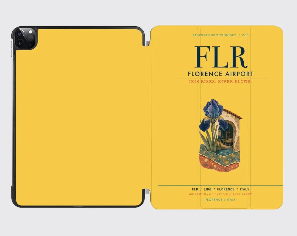 Florence Airport (FLR) design on yellow ipad tablet case