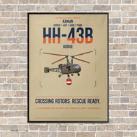 Thumbnail for Kaman HH-43B Huskie vertical canvas print - framed - beige background