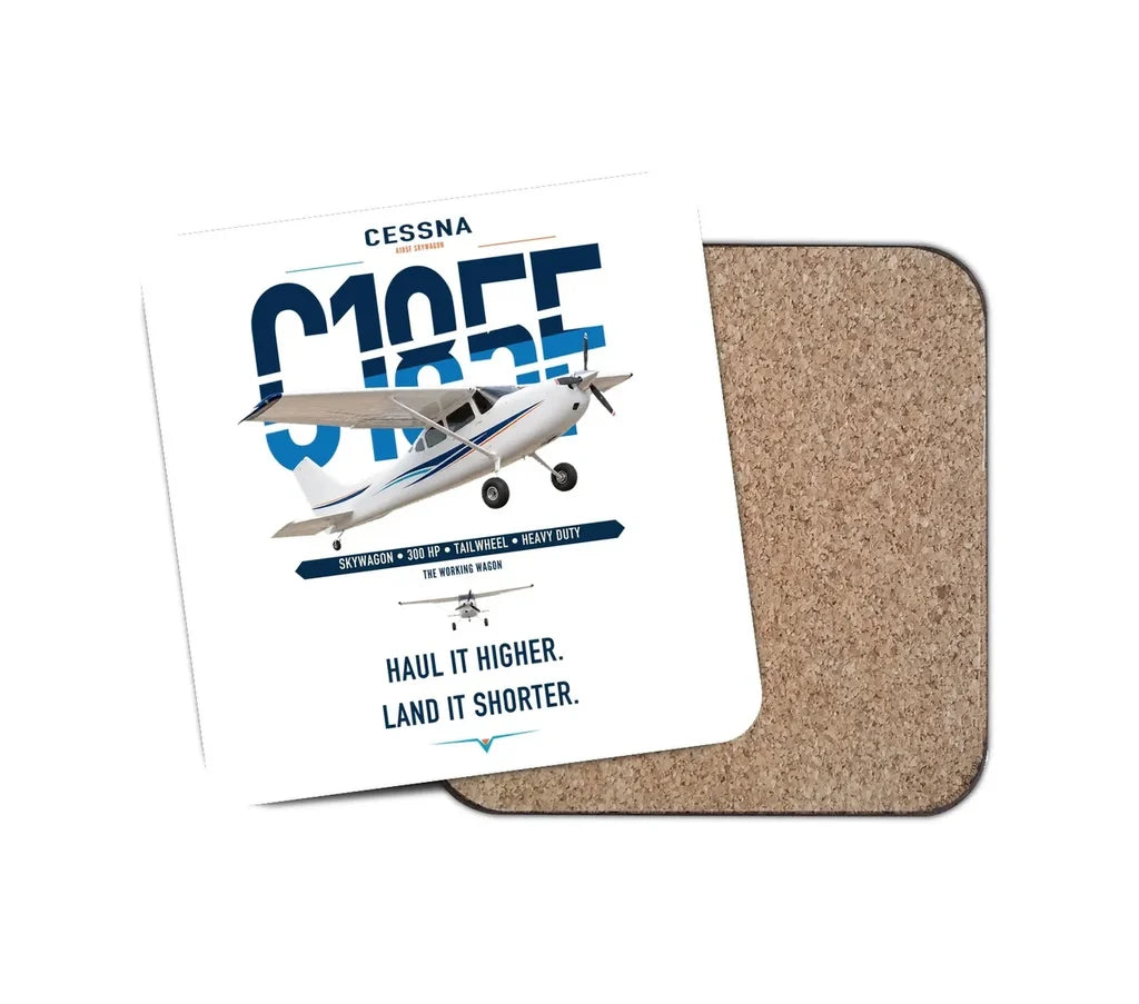 Cessna A185F Skywagon design on white 1 piece coaster