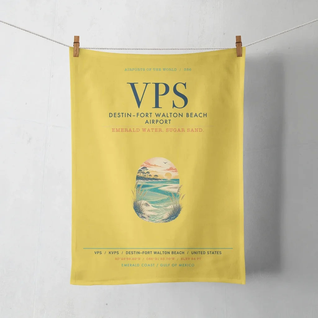 Destin Fort Walton Beach Airport (VPS) design on yellow towel