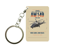Thumbnail for Leonardo AW149 design on beige designed key chain, double-side print