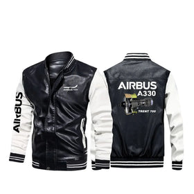 Airbus A330 & Trent 700 Engine Stylish Leather Bomber Jackets