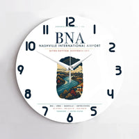 Thumbnail for Nashville International Airport (BNA) design on white no frame wall clock