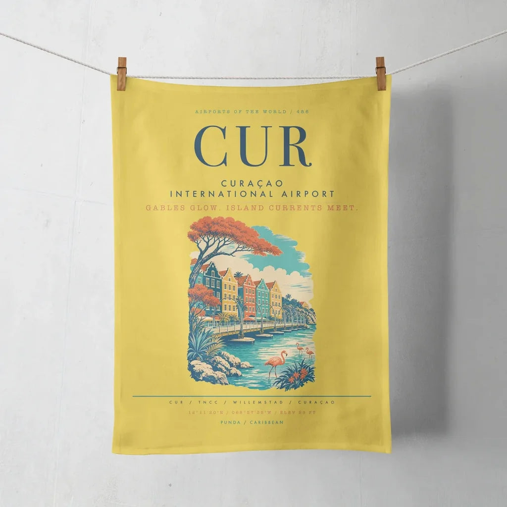 Curaçao International Airport (CUR) design on yellow towel