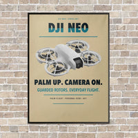 Thumbnail for DJI Neo vertical canvas print - framed - beige background