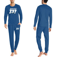 Thumbnail for Super Boeing 737+Text men pajamas - Blue