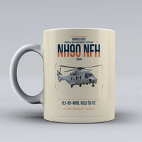 Thumbnail for NHIndustries NH90 NFH Caïman design on beige ceramic mug, double-side print